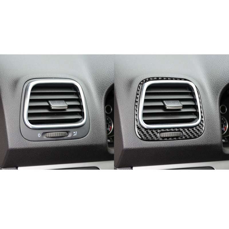 2 PCS / Set Carbon Fiber Car Left and Right Air Outlets Frame Decorative Sticker for Volkswagen Scir