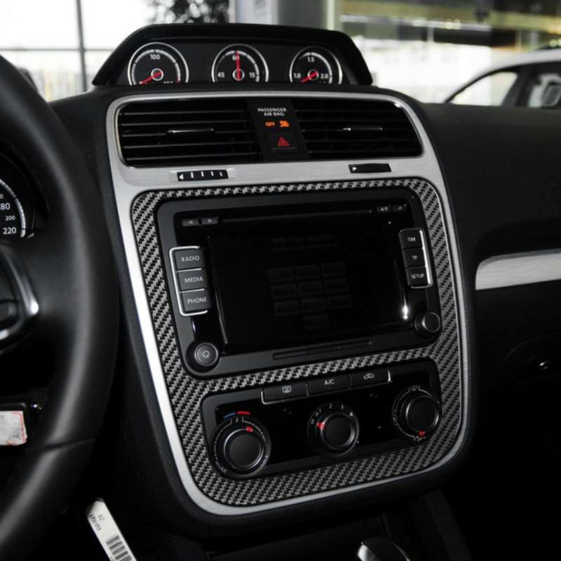 Carbon Fiber Car Central Control CD Air Conditioning Panel Decorative Sticker for Volkswagen Scirocc
