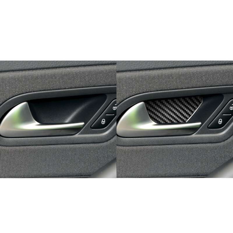 2 PCS / Set Carbon Fiber Car Inner Door Bowl Decorative Sticker for Volkswagen Scirocco 2009-2016,Le
