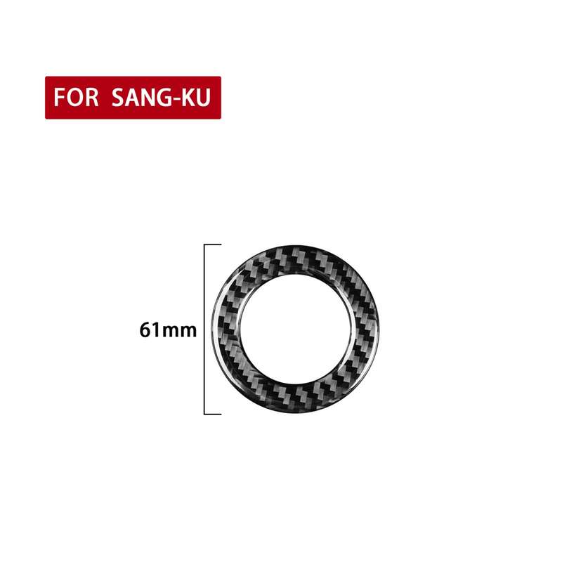 Carbon Fiber Car Cigarette Lighter Key Ring Decorative Sticker for Volkswagen Scirocco 2009-2016,Lef