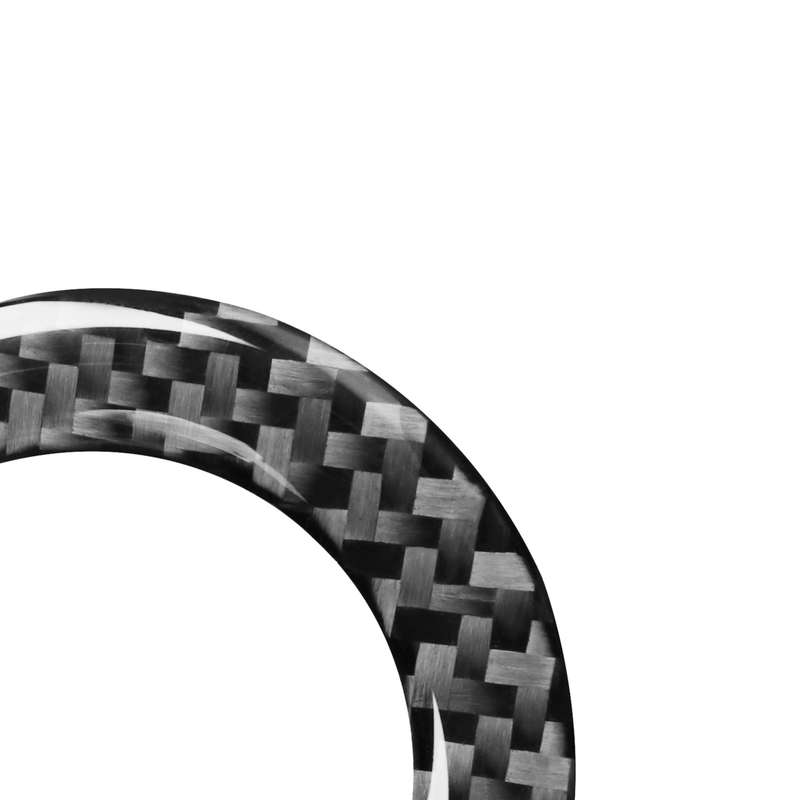 Carbon Fiber Car Cigarette Lighter Key Ring Decorative Sticker for Volkswagen Scirocco 2009-2016,Lef