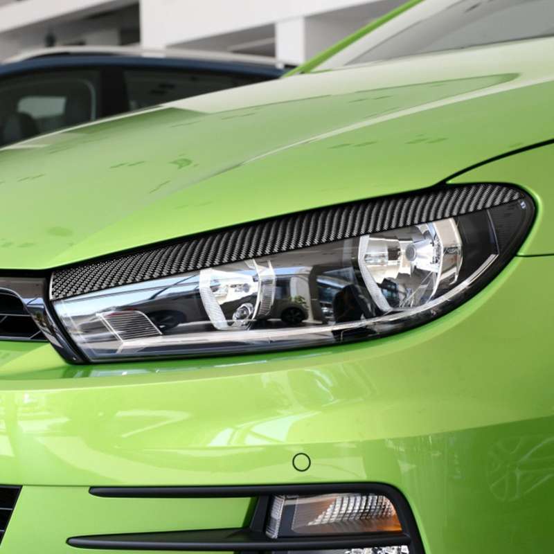 2 PCS / Set Carbon Fiber Car Light Eyebrow Decorative Sticker for Volkswagen Scirocco 2009-2016,Left