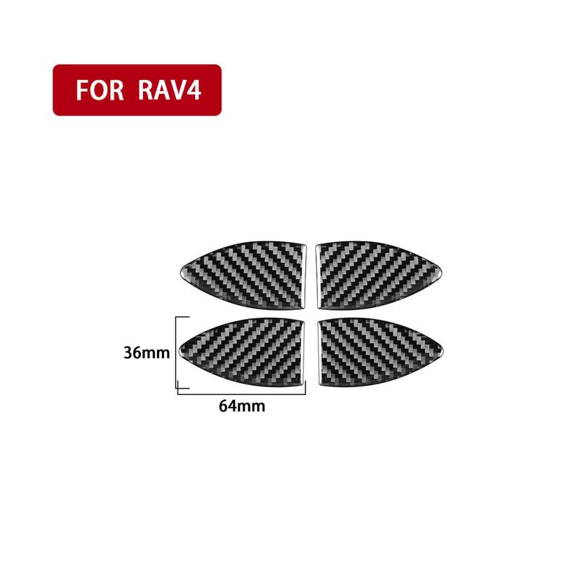 Carbon Fiber Car Inner Door Bowl Decorative Sticker for Toyota Old RAV4 2006-2013,Left and Right Dri