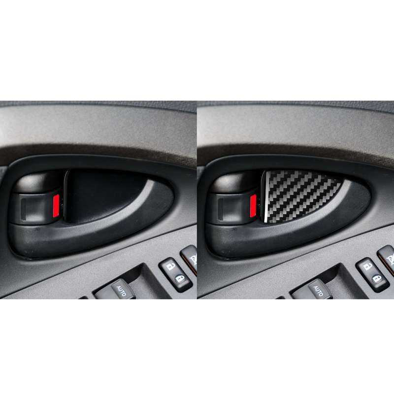 Carbon Fiber Car Inner Door Bowl Decorative Sticker for Toyota Old RAV4 2006-2013,Left and Right Dri