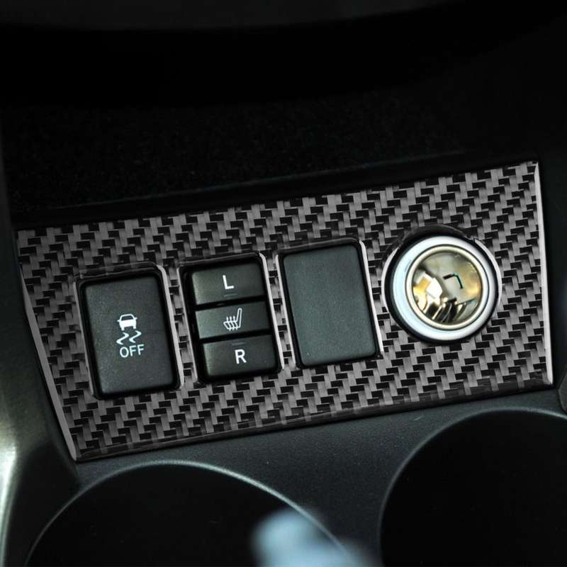 Carbon Fiber Car Cigarette Lighter Panel Decorative Sticker for Toyota Old RAV4 2006-2013,Left and R