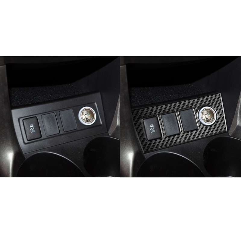 Carbon Fiber Car Cigarette Lighter Panel Decorative Sticker for Toyota Old RAV4 2006-2013,Left and R