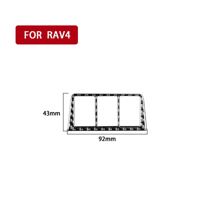 Carbon Fiber Car Headlight Switch Frame Decorative Sticker for Toyota Old RAV4 2006-2013,Left and Ri