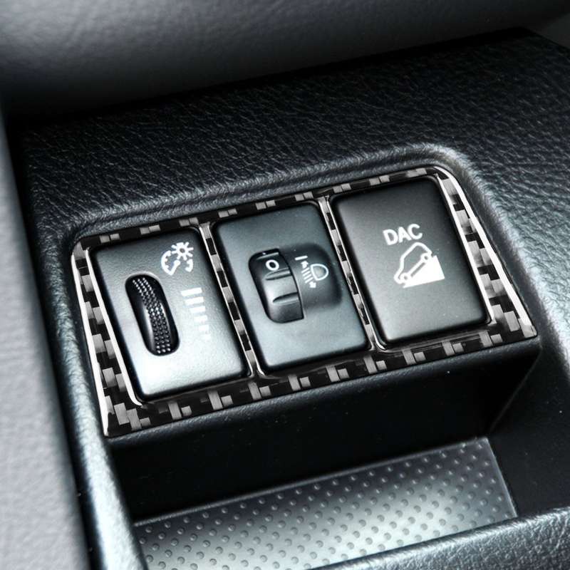 Carbon Fiber Car Headlight Switch Frame Decorative Sticker for Toyota Old RAV4 2006-2013,Left and Ri