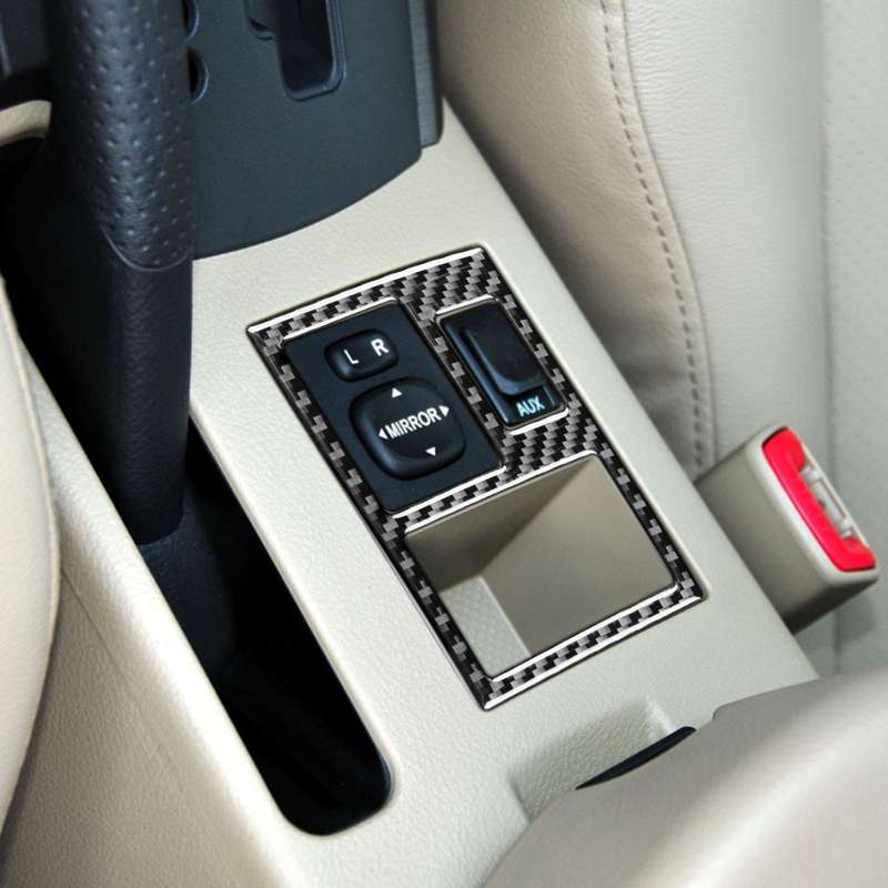 Carbon Fiber Car Rearview Mirror Adjustment Switch Frame Decorative Sticker for Toyota Old RAV4 2006