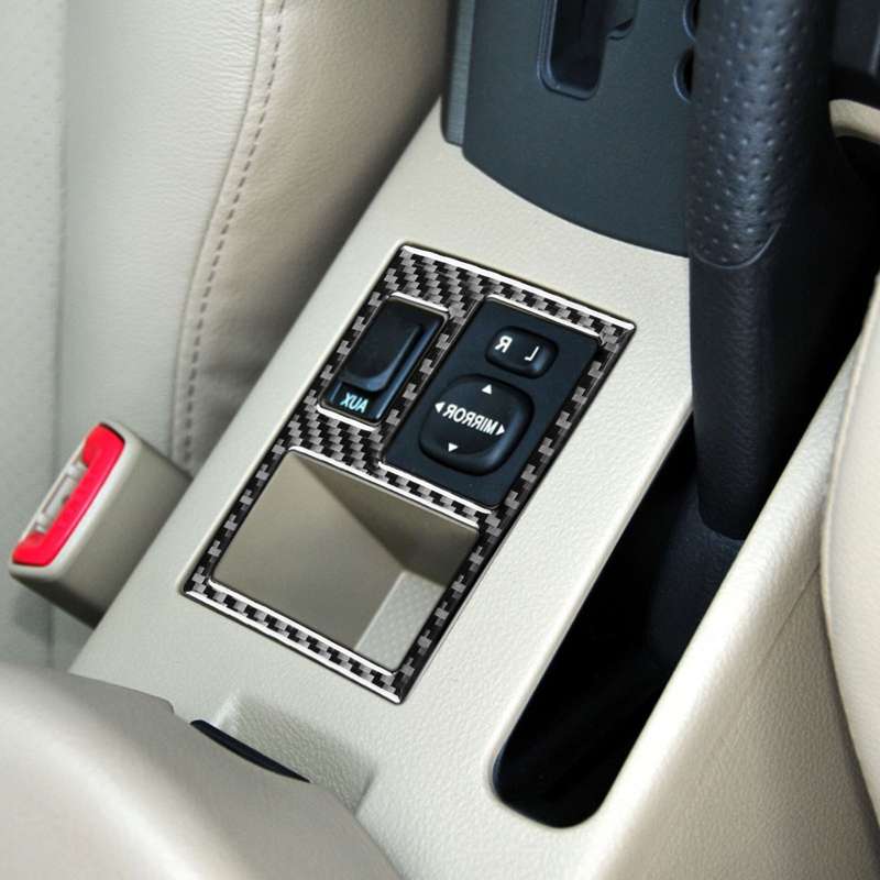 Carbon Fiber Car Rearview Mirror Adjustment Switch Frame Decorative Sticker for Toyota Old RAV4 2006