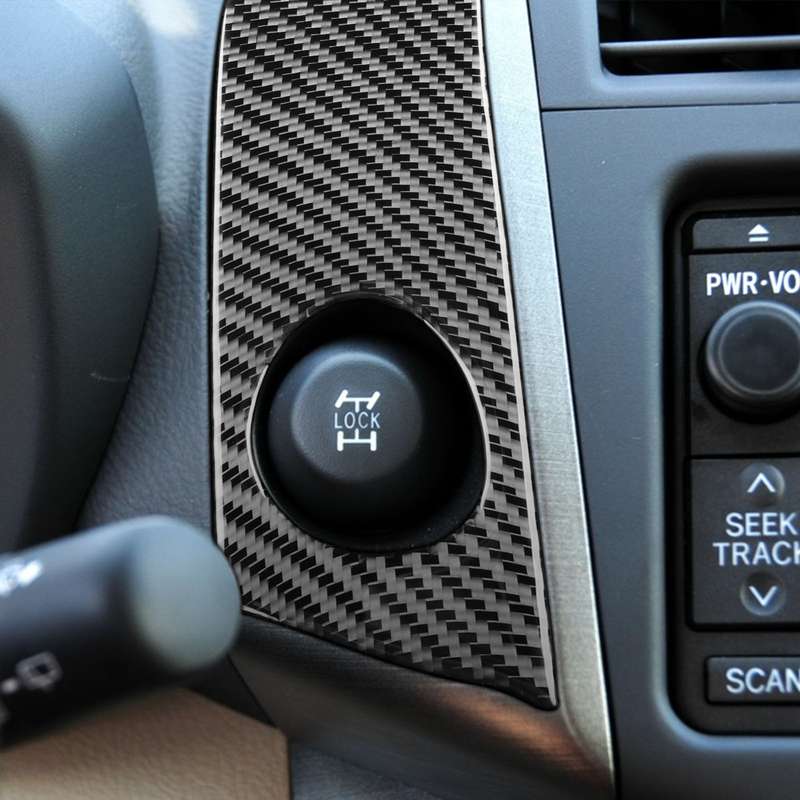 Carbon Fiber Car Warning Light Switch Panel Decorative Sticker for Toyota Old RAV4 2006-2013,Left an