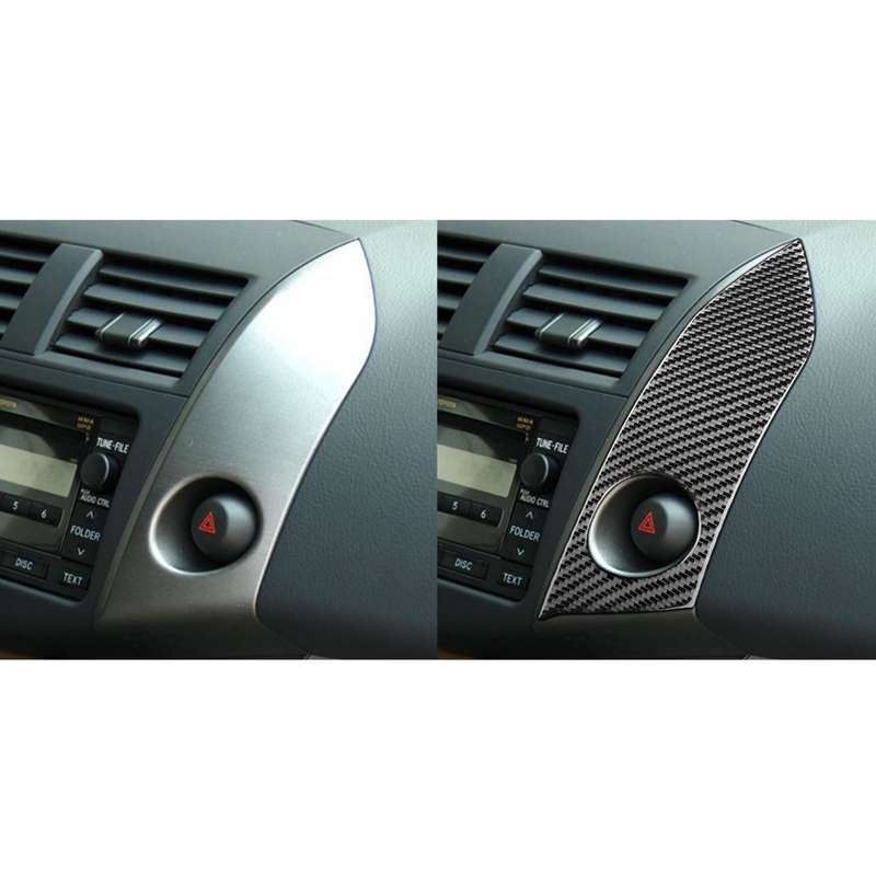 Carbon Fiber Car Warning Light Switch Panel Decorative Sticker for Toyota Old RAV4 2006-2013,Left an