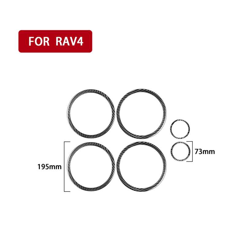 Carbon Fiber Car Door Horn Ring Decorative Sticker for Toyota Old RAV4 2006-2013,Left and Right Driv
