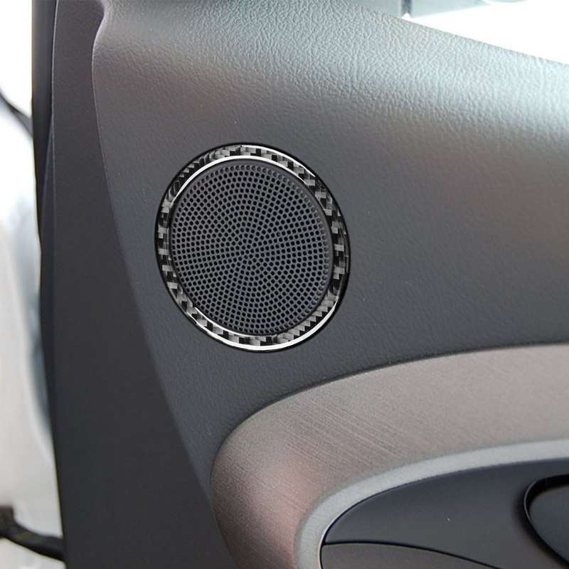 Carbon Fiber Car Door Horn Ring Decorative Sticker for Toyota Old RAV4 2006-2013,Left and Right Driv