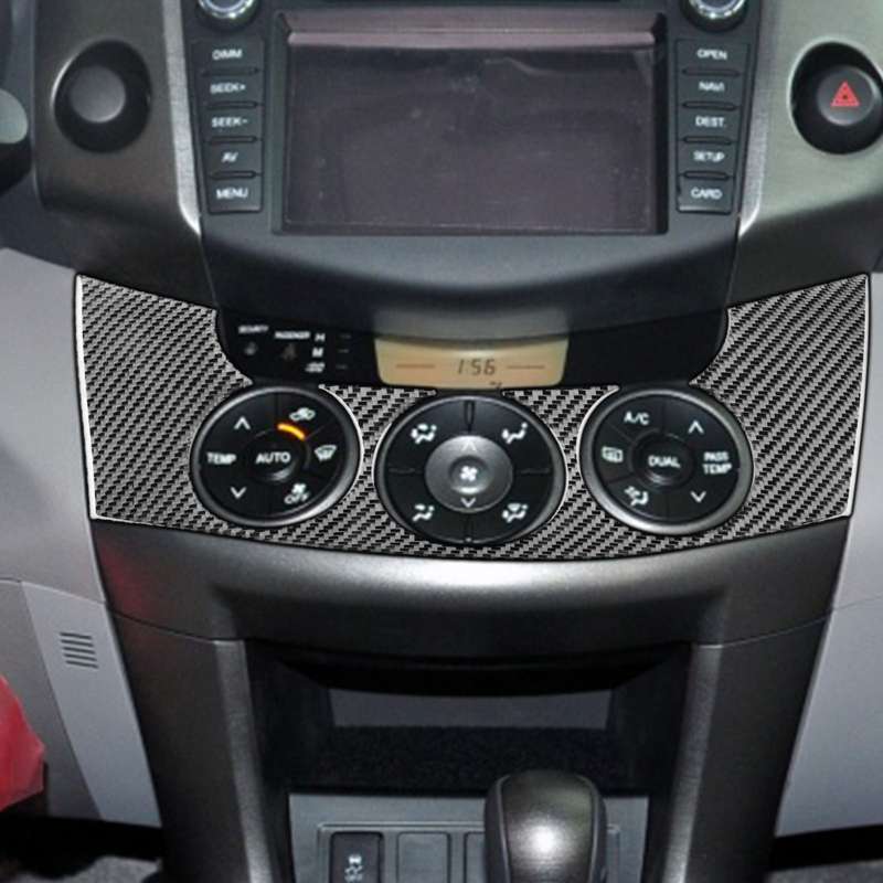 Carbon Fiber Car Central Control Switch Panel Decorative Sticker for Toyota Old RAV4 2006-2013,Left