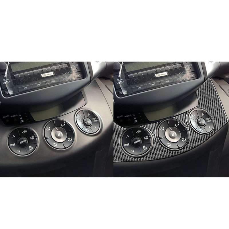 Carbon Fiber Car Central Control Switch Panel Decorative Sticker for Toyota Old RAV4 2006-2013,Left