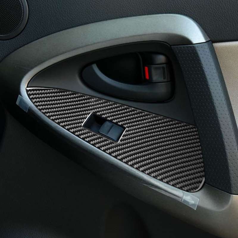 Carbon Fiber Car Lifting Panel Decorative Sticker for Toyota Old RAV4 2006-2013,Left Drive
