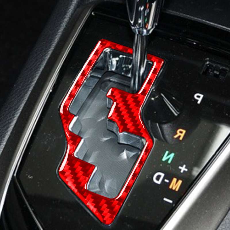 Carbon Fiber Car Gear Decorative Sticker for Toyota Corolla 2014-2018,Right Drive (Red)