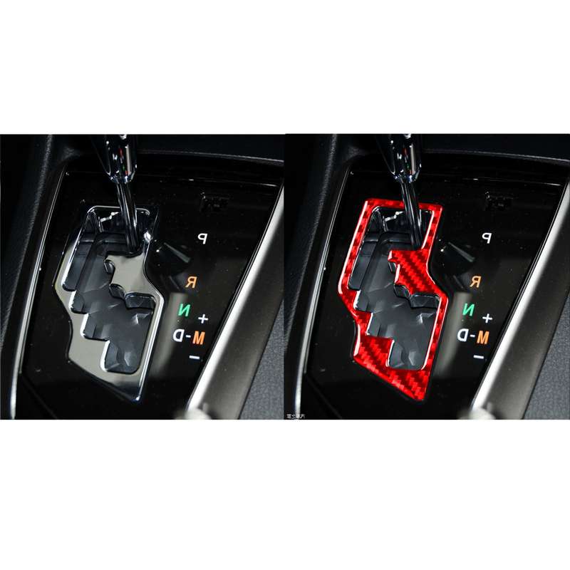 Carbon Fiber Car Gear Decorative Sticker for Toyota Corolla 2014-2018,Right Drive (Red)