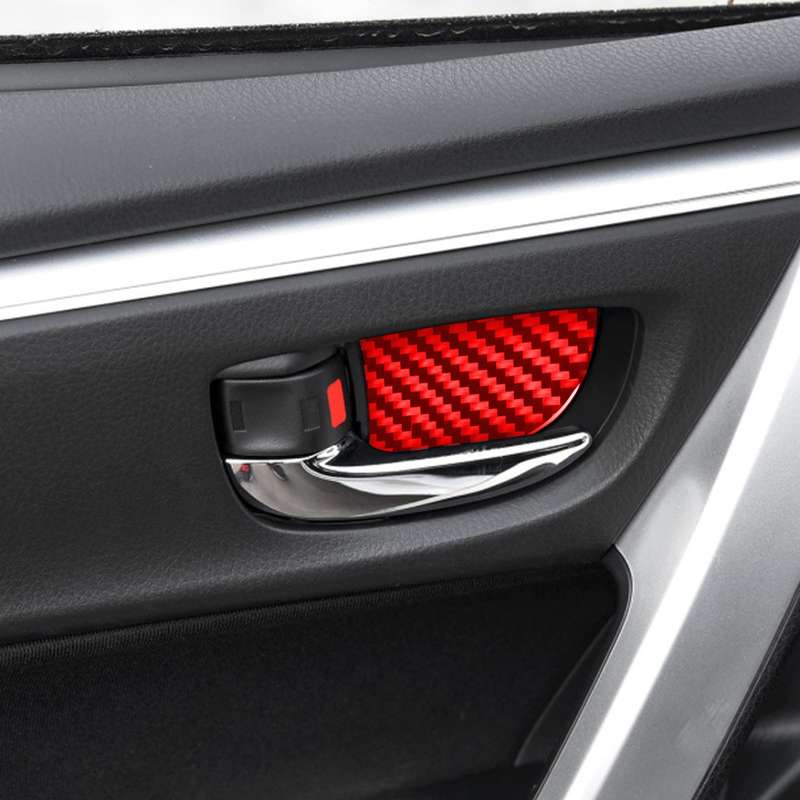 4 PCS / Set Carbon Fiber Car Inner Door Bowl Decorative Sticker for Toyota Corolla 2014-2018,Left an