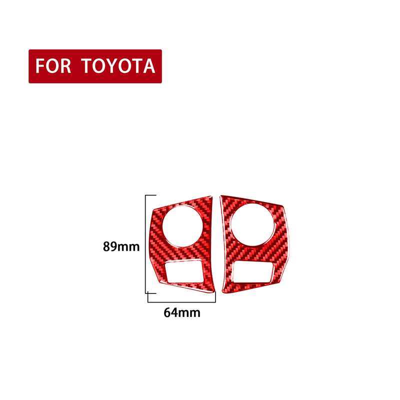 2 PCS / Set Carbon Fiber Car Steering Wheel Button Frame Decorative Sticker for Toyota Corolla 2014-