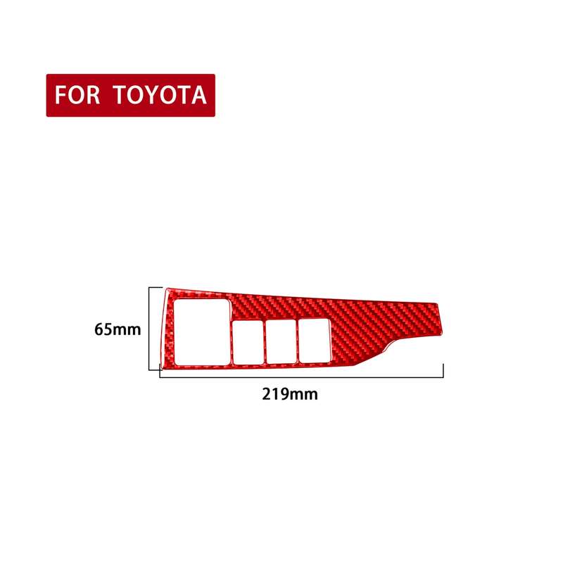 Carbon Fiber Car Headlight Switch Decorative Sticker for Toyota Corolla 2014-2018,Left Drive (Red)