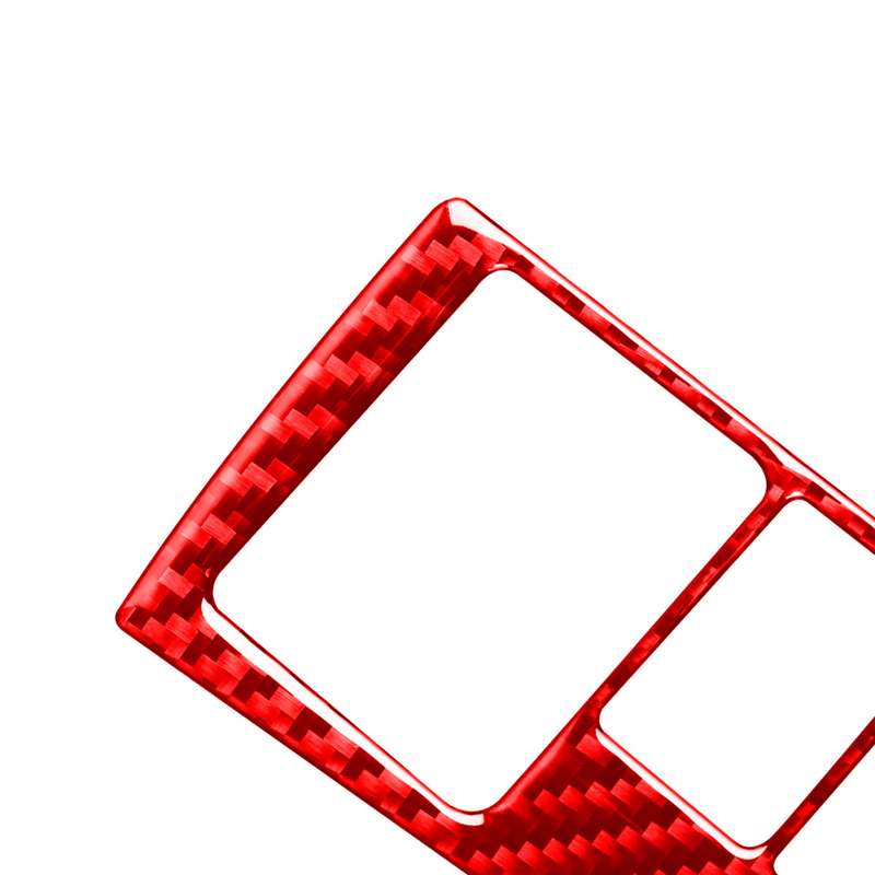 Carbon Fiber Car Headlight Switch Decorative Sticker for Toyota Corolla 2014-2018,Left Drive (Red)