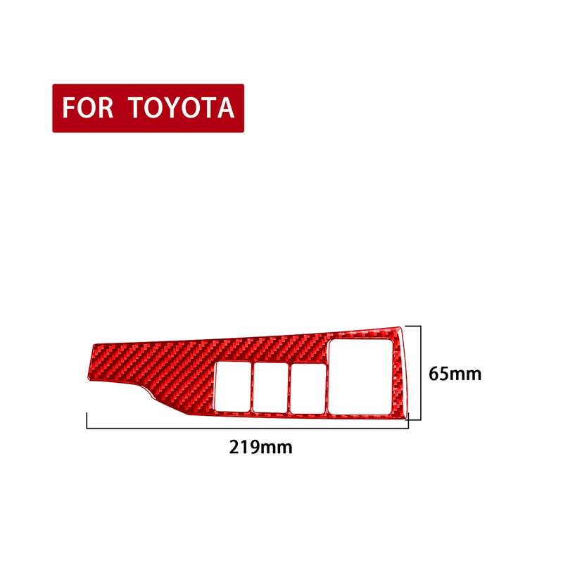 Carbon Fiber Car Headlight Switch Decorative Sticker for Toyota Corolla 2014-2018,Right Drive (Red)