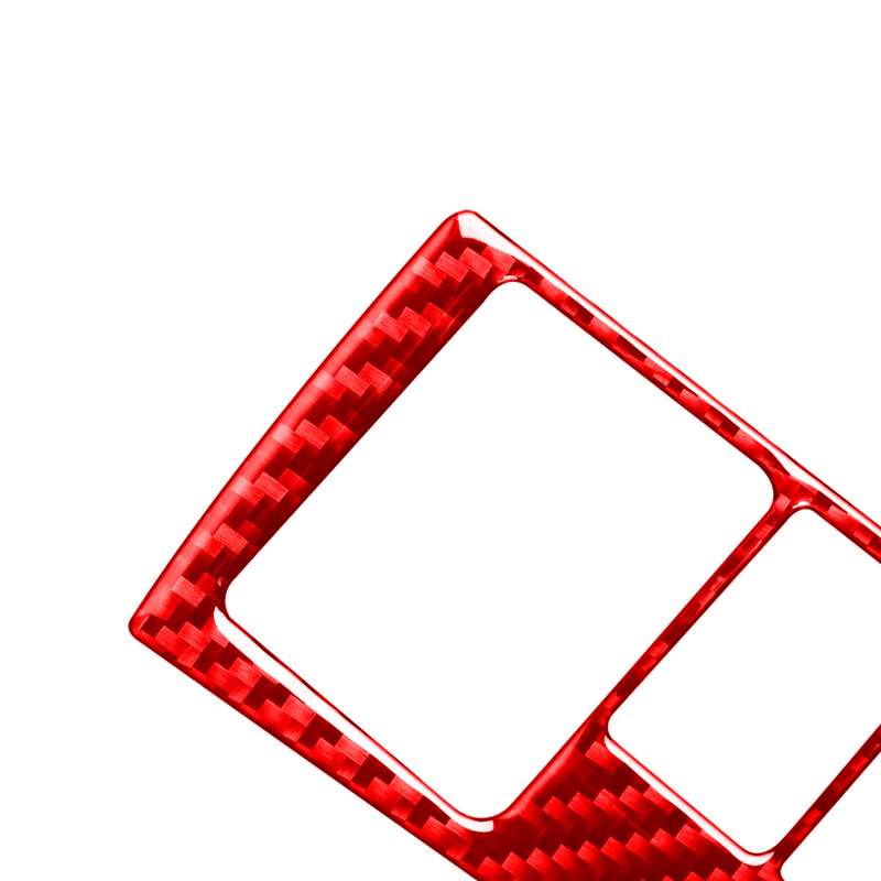 Carbon Fiber Car Headlight Switch Decorative Sticker for Toyota Corolla 2014-2018,Right Drive (Red)