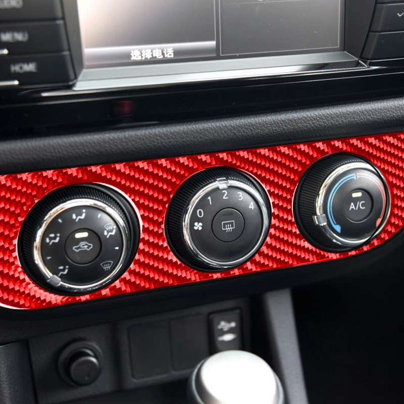 Carbon Fiber Car Air Conditioner Switch Panel A Decorative Sticker for Toyota Corolla 2014-2018,Left