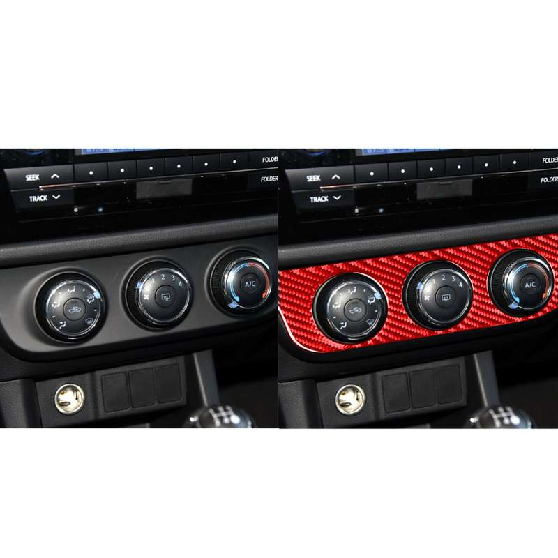 Carbon Fiber Car Air Conditioner Switch Panel A Decorative Sticker for Toyota Corolla 2014-2018,Left