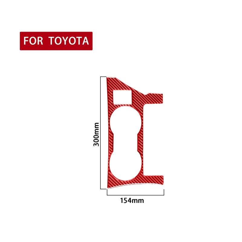 Carbon Fiber Car Cup Holder Panel A Decorative Sticker for Toyota Corolla 2014-2018,Right Drive (Red