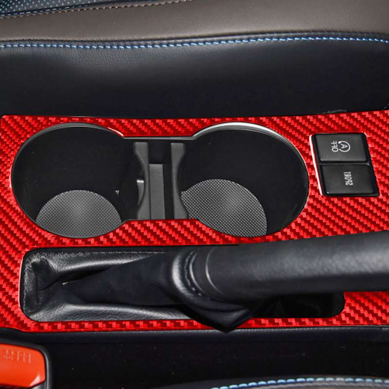 Carbon Fiber Car Cup Holder Panel B Decorative Sticker for Toyota Corolla 2014-2018,Right Drive (Red