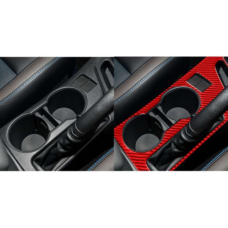 Carbon Fiber Car Cup Holder Panel B Decorative Sticker for Toyota Corolla 2014-2018,Right Drive (Red