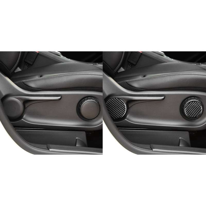 6 PCS / Set Carbon Fiber Car Seat Adjustment Button Panel Decorative Sticker for Mercedes-Benz B-Cla