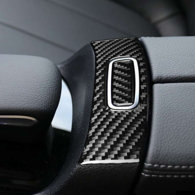 2 PCS / Set Carbon Fiber Car Armrest Box Switch Decorative Sticker for Mercedes-Benz B-Class 2019 /