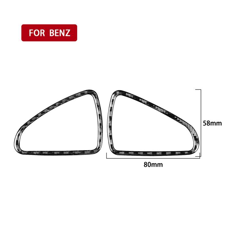 2 PCS / Set Carbon Fiber Car Dashboard Air Outlet Decorative Sticker for Mercedes-Benz B-Class 2019