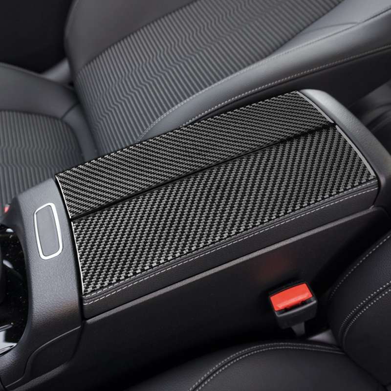 2 PCS / Set Carbon Fiber Car Armrest Box Panel Decorative Sticker for Mercedes-Benz B-Class 2019 / G