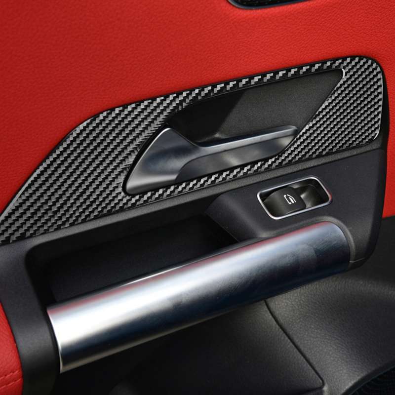 4 PCS / Set Carbon Fiber Car Inner Door Handle Frame Decorative Sticker for Mercedes-Benz B-Class 20