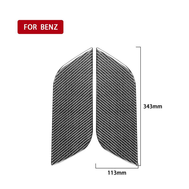 2 PCS / Set Carbon Fiber Car A Front Door Panel Decorative Sticker for Mercedes-Benz B-Class 2019,Le