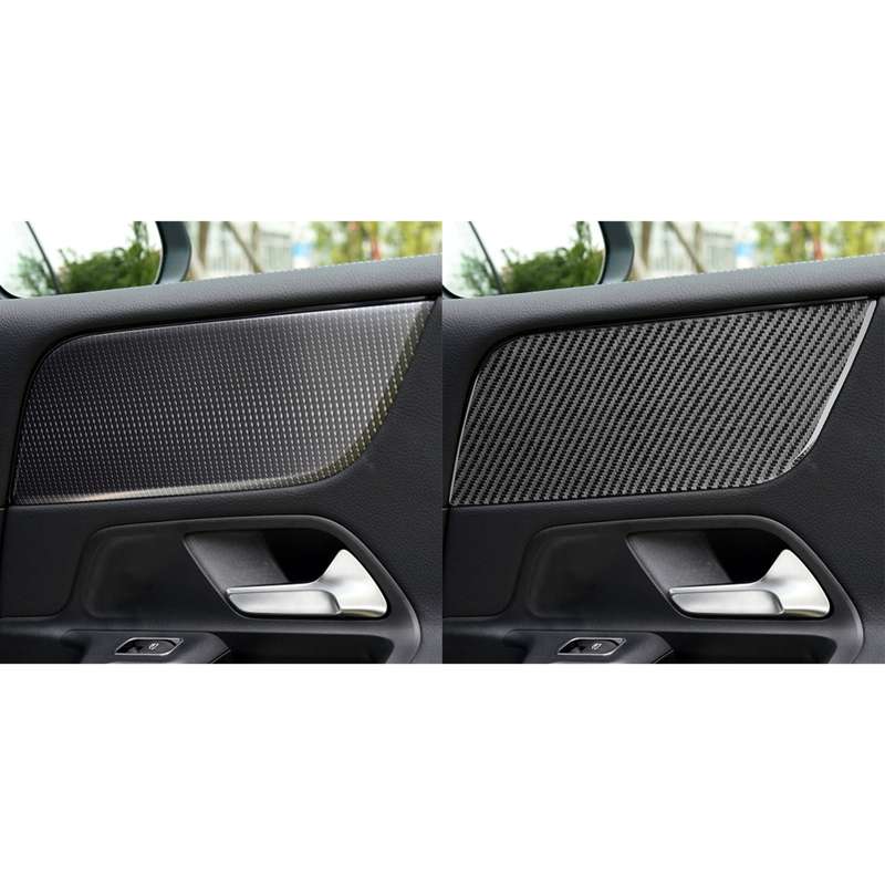 2 PCS / Set Carbon Fiber Car A Front Door Panel Decorative Sticker for Mercedes-Benz B-Class 2019,Le