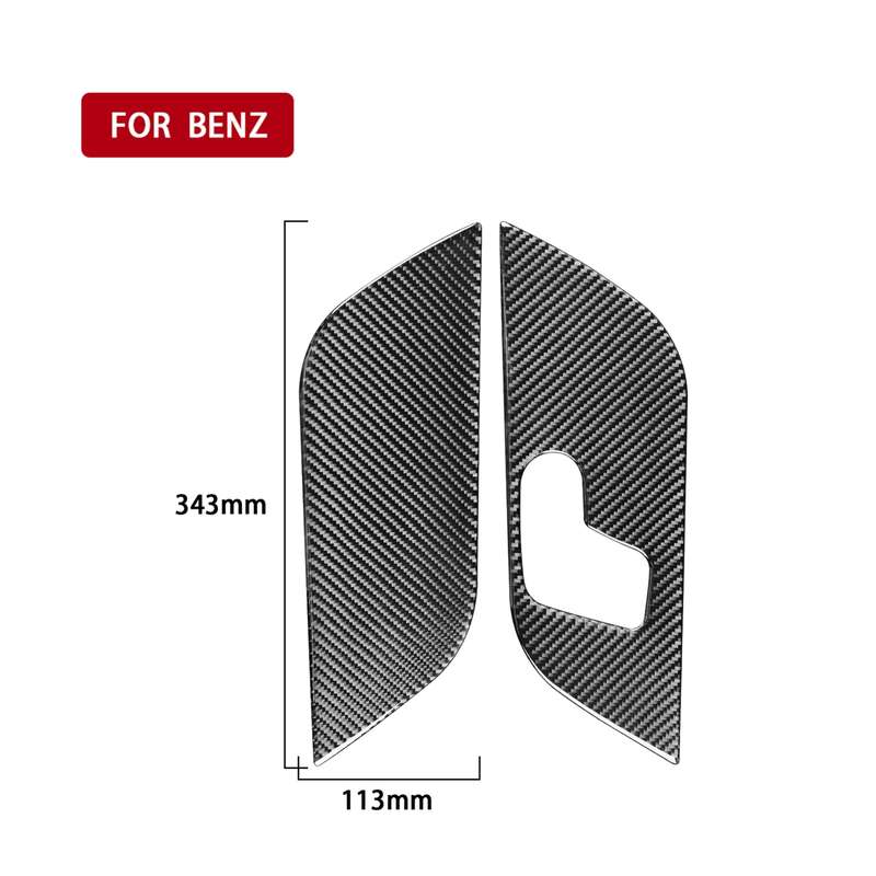 6 PCS / Set Carbon Fiber Car B Front Door Panel Decorative Sticker for Mercedes-Benz B-Class 2019,Ri