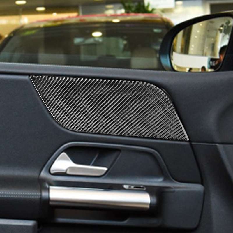 6 PCS / Set Carbon Fiber Car B Front Door Panel Decorative Sticker for Mercedes-Benz B-Class 2019,Ri