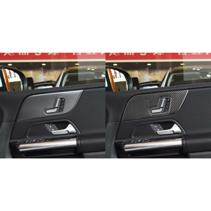 6 PCS / Set Carbon Fiber Car B Front Door Panel Decorative Sticker for Mercedes-Benz B-Class 2019,Ri