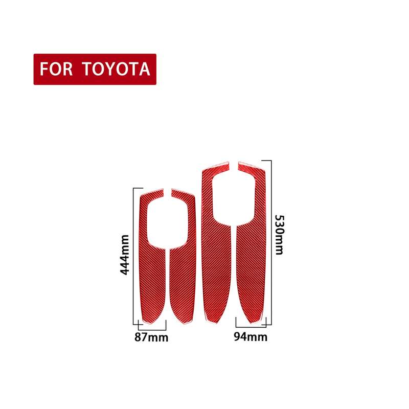4 PCS / Set Carbon Fiber Car Door Armrest Panel Decorative Sticker for Toyota Tundra 2014-2018,Left