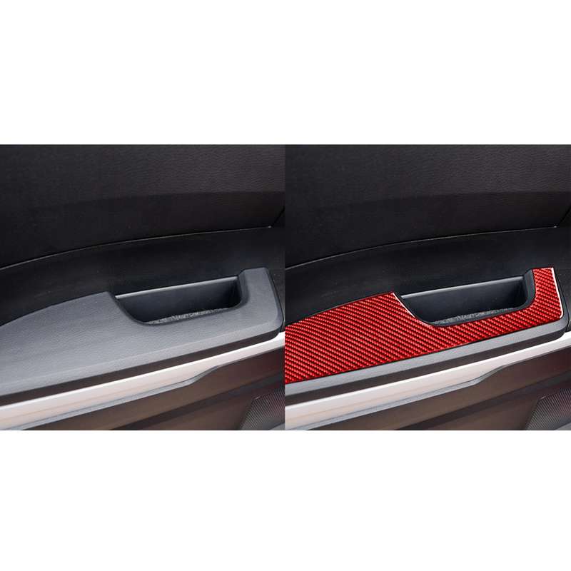 4 PCS / Set Carbon Fiber Car Door Armrest Panel Decorative Sticker for Toyota Tundra 2014-2018,Left