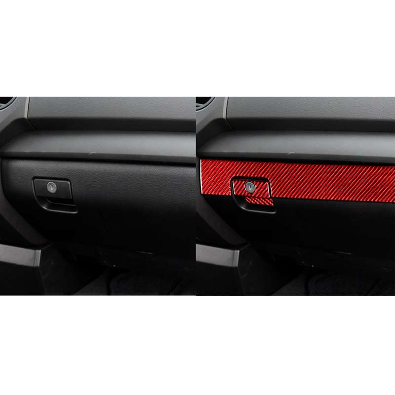 3 PCS / Set Carbon Fiber Car Co-pilot Glove Box Decorative Sticker for Toyota Tundra 2014-2018,Left