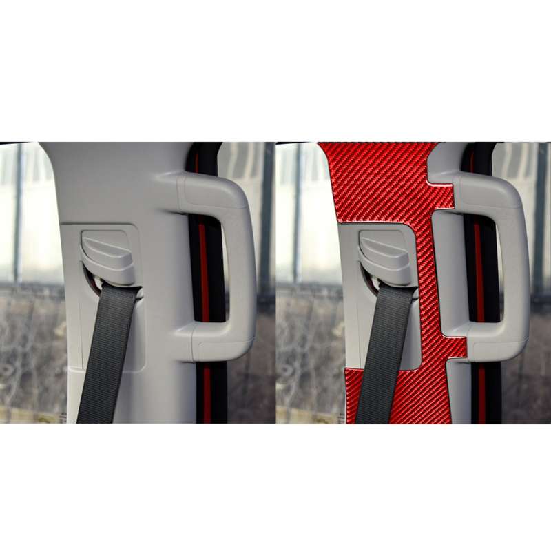 2 PCS / Set Carbon Fiber Car Seat Belt Panel Decorative Sticker for Toyota Tundra 2014-2018,Left and