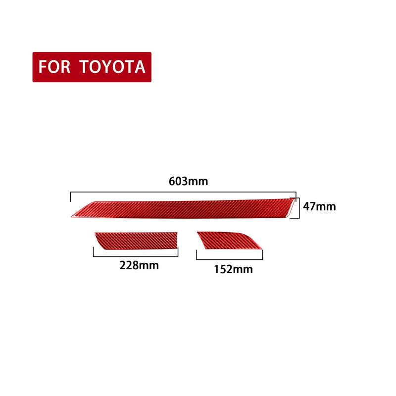 3 PCS / Set Carbon Fiber Car Center Console Strip Decorative Sticker for Toyota Tundra 2014-2018,Lef