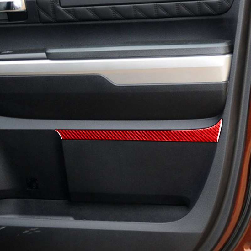 4 PCS / Set Carbon Fiber Car Door Panel Decorative Sticker for Toyota Tundra 2014-2018,Left and Righ